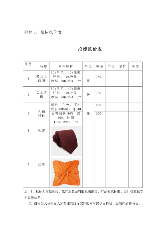 时尚与实用兼备的最新工作服招标信息！